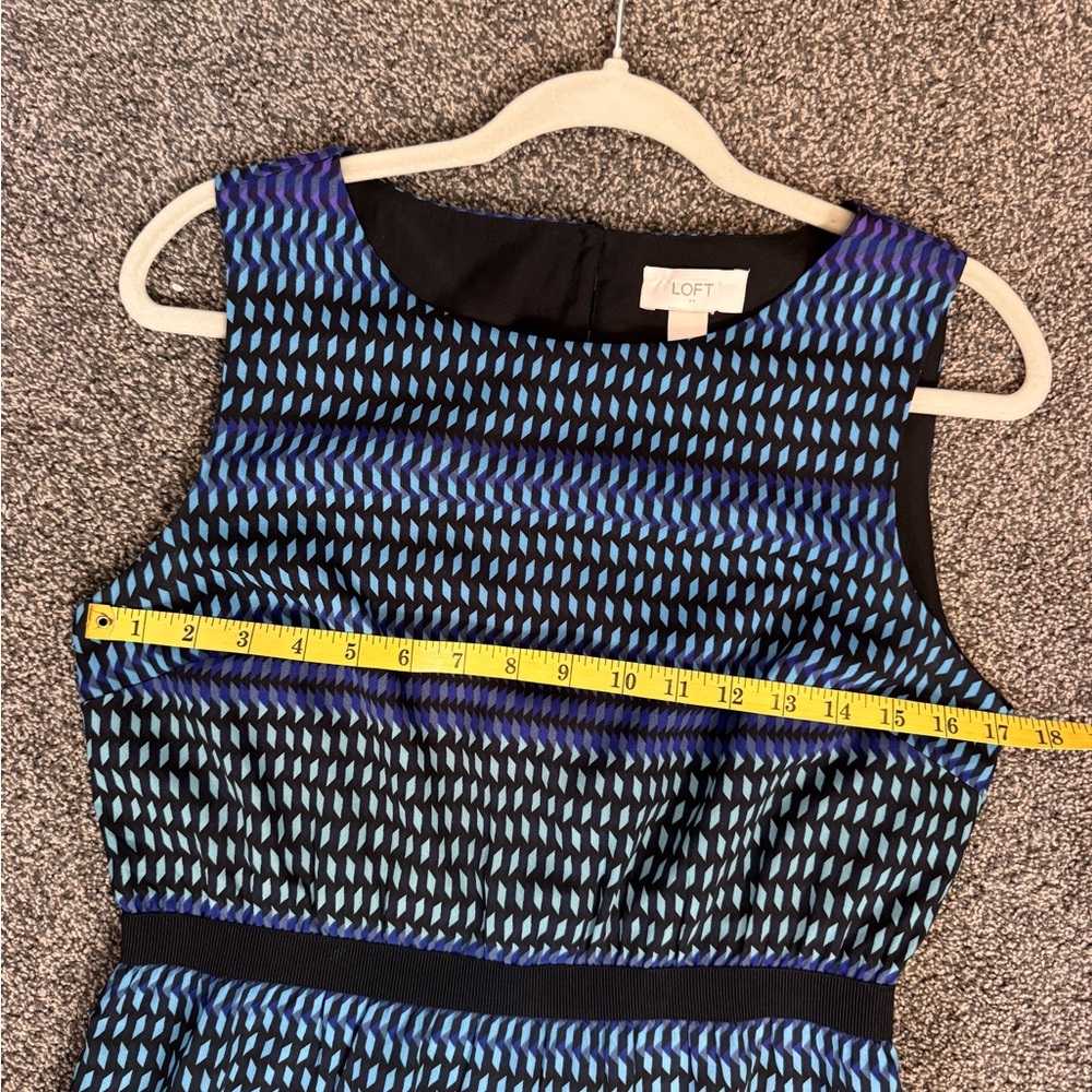 LOFT Factory Blue and Purple Patterned Sleeveless Midi Pullover Dress Size Small - Picture 9 of 12